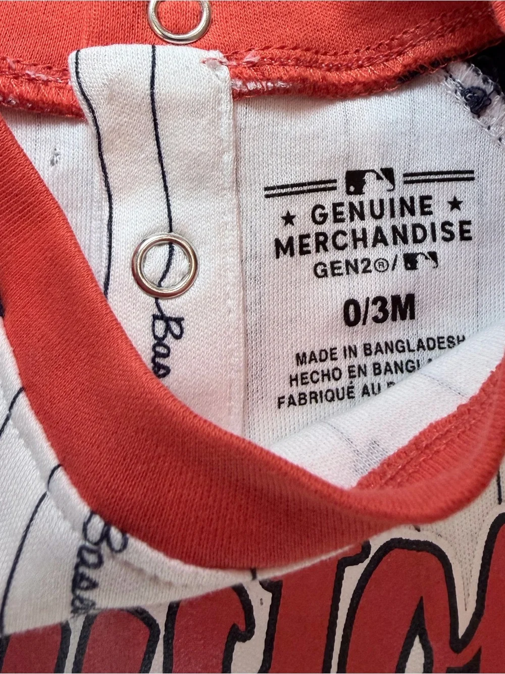 MLB Houston Astros baseball Infant Bodysuit in Navy, White & Orange (0-3months)